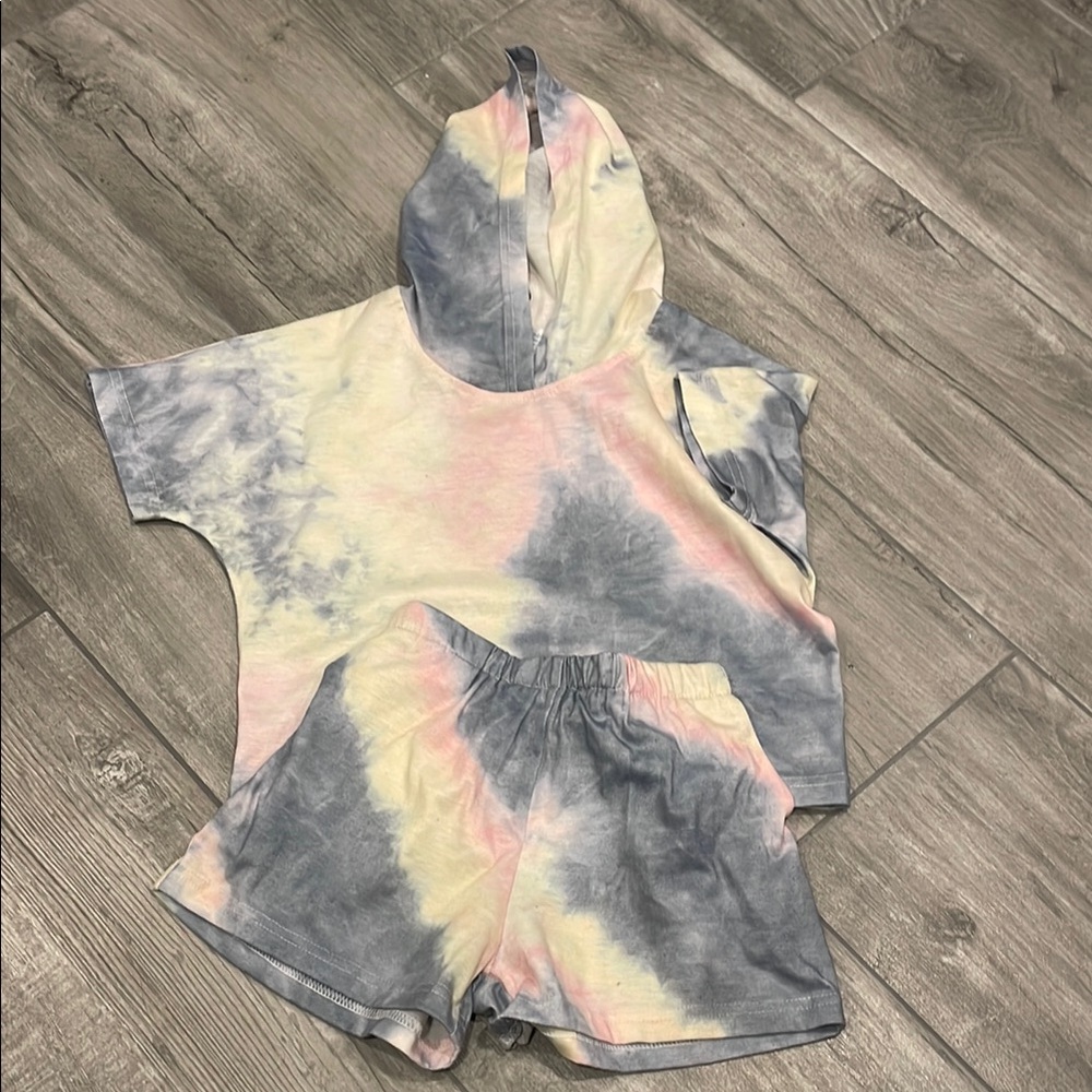 Kids Tie-Dye Hoodie and Shorts Set